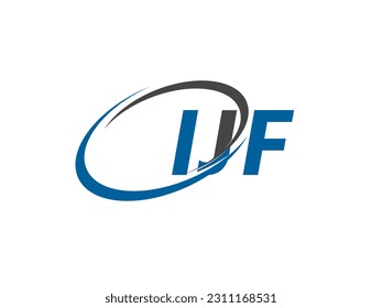 IJF letter creative modern elegant swoosh logo design