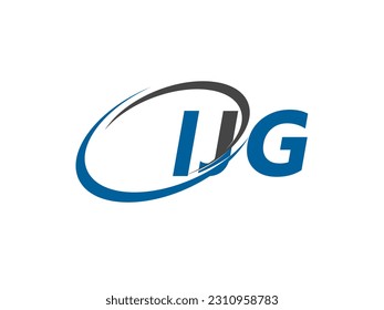 IJG letter creative modern elegant swoosh logo design