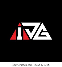 IJG triangle letter logo design with triangle shape. IJG triangle logo design monogram. IJG triangle vector logo template with red color. IJG triangular logo Simple, Elegant, and Luxurious design.