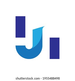 IJI letter or MJ letter logo design vector