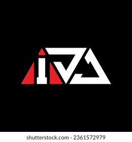 Diseño del logotipo de la letra triangular de IJJ con forma triangular. Monograma de diseño del logotipo del triángulo de IJJ. Plantilla de logotipo vectorial de triángulo IJJ con color rojo. Logo triangular de IJJ Diseño sencillo, elegante y lujoso.