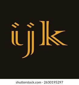 IJK Letter Initial Logo Design Vector Illustration