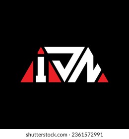 IJN triangle letter logo design with triangle shape. IJN triangle logo design monogram. IJN triangle vector logo template with red color. IJN triangular logo Simple, Elegant, and Luxurious design.