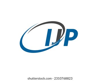 Letra IJP diseño creativo elegante del logo de swoosh