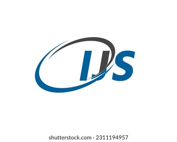 Letra IJS diseño creativo elegante del logo de swoosh
