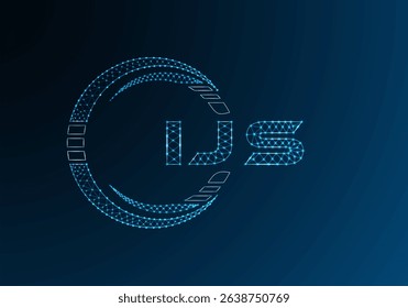 IJS low poly letter logo vector design. IJS lower poly logo design. Low poly logo.