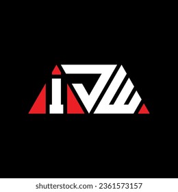 IJW triangle letter logo design with triangle shape. IJW triangle logo design monogram. IJW triangle vector logo template with red color. IJW triangular logo Simple, Elegant, and Luxurious design.