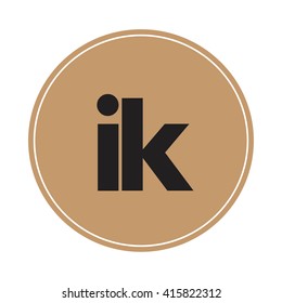 ik brown letters ,abstract background logo, design identity in circle, alphabet letter