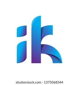 ik circle lowercase design of alphabet letter combination with infinity suitable as a logo for a company or business - Vector