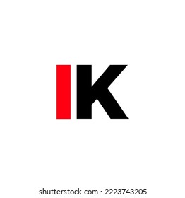 IK Firma Name monogram. I K Typografie Icon.