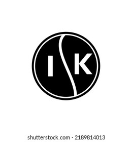  Concepto del logo de la carta circular creativa IK. Diseño de cartas IK.
