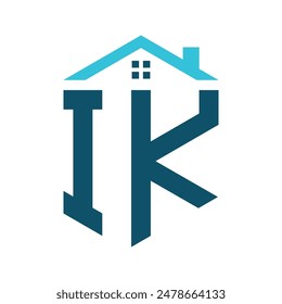 IK House Logo Design Template. Letter IK Logo for Real Estate, Construction or any House Related Business