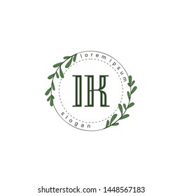 IK Initial beauty floral logo template