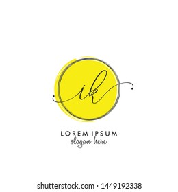 IK Initial beauty monogram logo vector