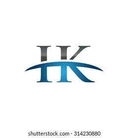 IK initial company blue swoosh logo