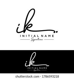 IK Initial letter handwriting and signature logo.