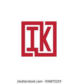 IK initial letters looping linked square logo red