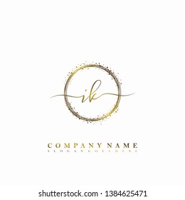 IK Initial luxury handwriting logo vector
