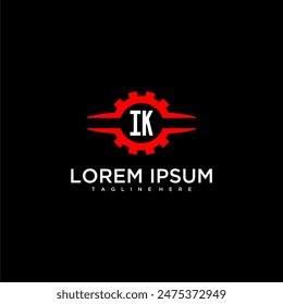 IK initial monogram for automotive logo design vector