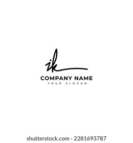 Ik Diseño vectorial de logotipo de firma inicial