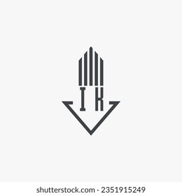 IK initials Real Estate Logo stock illustration. Logo vector