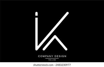IK, KI Abstract Letters Logo Monogram Design Font Vector