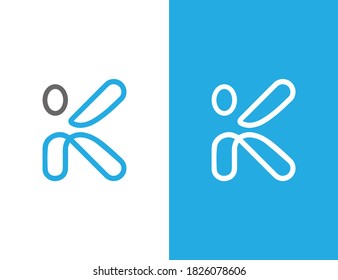 ik ki letter logo design vector