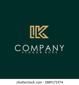 ik ki letter logo design vector