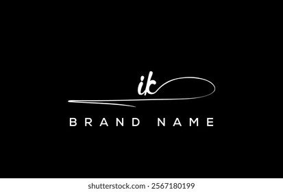 IK letter beauty handwriting vector logo. 