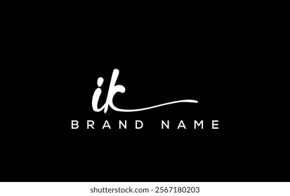 IK letter beauty handwriting vector logo. 