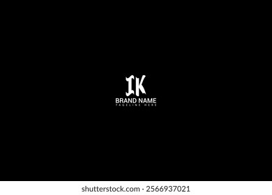 IK letter logo design on black background. IK creative initials letter logo concept. IK unique design.