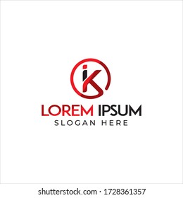 IK letter logo design template vector eps