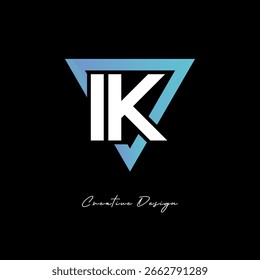 IK Letter Logo in Triangle -Modern Gradient Monogram for Branding and Identity Design