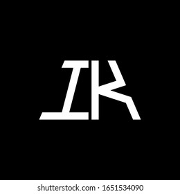IK logo abstract monogram isolated on black background