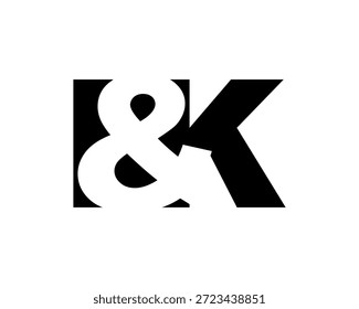 Diseño del logotipo de IK en estilo audaz. Símbolo de identidad blanco y negro. Emblema de tipografía moderna. Icono de marca Corporativa. Mínima Plantilla de negocio.