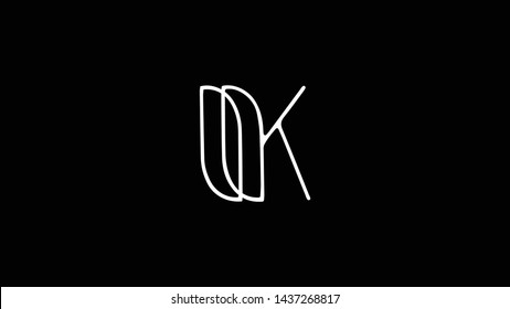 IK logo design template vector illustration