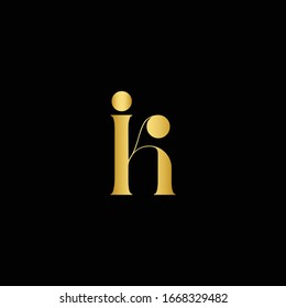 IK Logo. Letter Design Vector with Red and Black Gold Silver Colors
