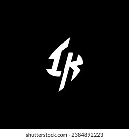IK monogram esport logo design with cool shape concept in vector