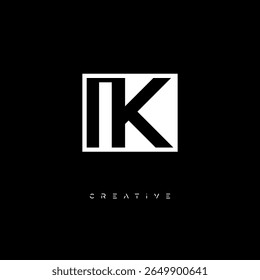 IK Negative Space Monogram – Minimalist Black and White Letter mark Logo for Creative Branding, Fashion Identity and Modern Design Concepts
