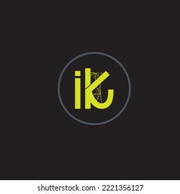 IK Simple Style Initial Letters logo  Vector