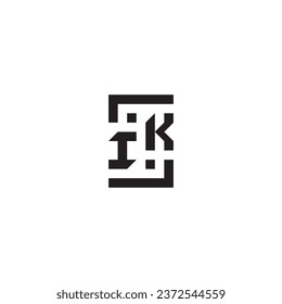 Logo retro de concepto cuadrado IK en diseño profesional de alta calidad que se imprimirá bien en cualquier medio impreso