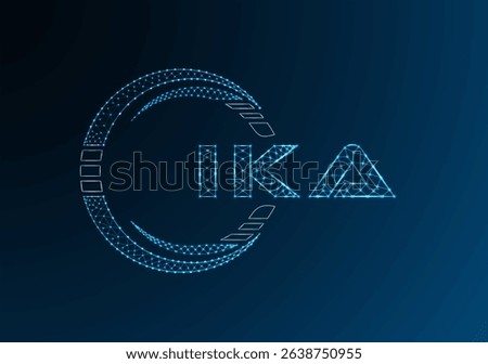 IKA low poly letter logo vector design. IKA lower poly logo design. Low poly logo.