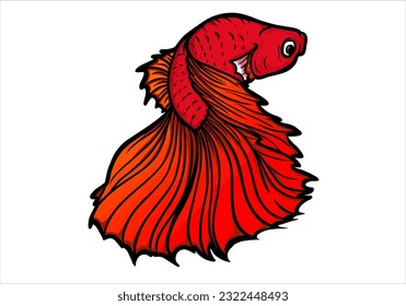 ikan cupang or betta fish, isolated at dark background