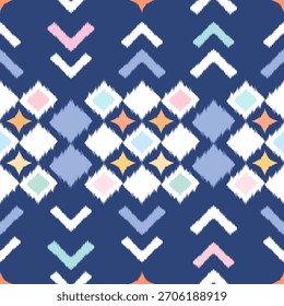 Ikan pattern, cute and modern with colorful geometric patterns.