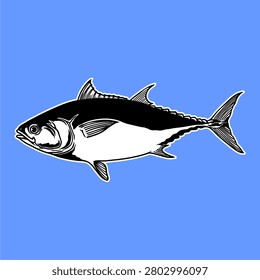 Ikan tuna artwork vector illustration