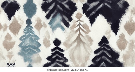 Ikat abstract background art. Ethnic tribal, boho tie die colors  seamless wallpaper. Motif ethnic handmade beautiful Ikat art. Ethnic abstract floral pink background art. 