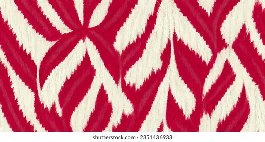Ikat abstract background art. Ethnic tribal, boho tie die colors  seamless wallpaper. Motif ethnic handmade beautiful Ikat art. Ethnic abstract floral pink background art. 
