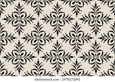 Ikat abstract background art. Ethnic tribal, boho seamless wallpaper. Motif ethnic handmade beautiful Ikat art. Ethnic abstract floral background art.