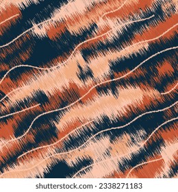 Ikat Abstract batik brush, ethnic seamless design, Tie dye pattern Vector , Shibori 