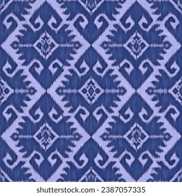 Ikat abstract Damask seamless pattern.Ethnic Damask seamless in Ikat design for textile,fabric,textures and wallpaper.Ikat Ethnic pattern for hand drawn style seamless background.Hand drawn Ikat.